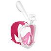 Underwater Snorkeling Mask Full Face Water Sport Scuba Diving Snorkeling Masks Wide View Anti-Fog Submarine Mask Color White And Pink Size S/M