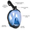 Underwater Snorkeling Mask Full Face Water Sport Scuba Diving Snorkeling Masks Wide View Anti-Fog Submarine Mask Color Black And Blue Size S/M