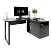 Computer Office Desk Study Writing Laptop Table Bookcase Black Workstation Bookshelf Shelving Storage Unit with Drawers Shelves