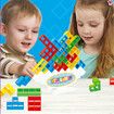 48pcs Tetra Tower Game Stacking Blocks Stack Building Blocks Balance Puzzle Board Assembly Bricks Educational Toys for Children Adults