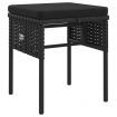6 Piece Garden Lounge Set with Cushions Black Poly Rattan