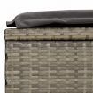 2-Person Sunbed with Round Roof Grey 211x112x140 cm Poly Rattan