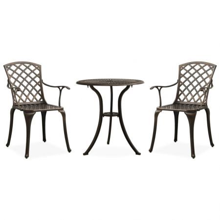 3 Piece Bistro Set Cast Aluminium Bronze