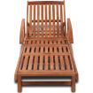 Sun Lounger Solid Acacia Wood