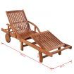 Sun Lounger Solid Acacia Wood