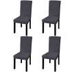 Straight Stretchable Chair Cover 4 pcs Anthracite
