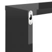 Wall Cube Shelves 2 pcs High Gloss Black 30x15x30 cm