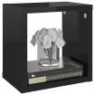 Wall Cube Shelves 4 pcs High Gloss Black 22x15x22 cm