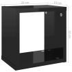 Wall Cube Shelves 4 pcs High Gloss Black 22x15x22 cm