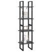 4-Tier Book Cabinet Grey 40x30x140 cm Solid Pine Wood