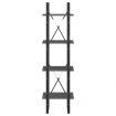 4-Tier Book Cabinet Grey 40x30x140 cm Solid Pine Wood