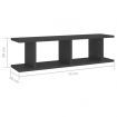 Wall Shelves 2 pcs Grey 75x18x20 cm Engineered Wood