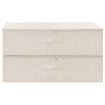 Storage Boxes 2 pcs Fabric 70x40x18 cm Cream