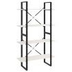4-Tier Book Cabinet White 80x30x140 cm Solid Pine Wood