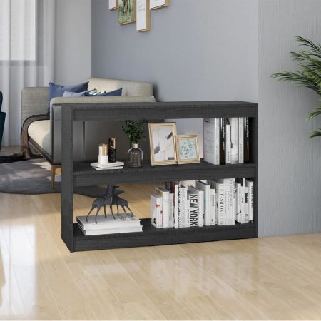 Book Cabinet Room Divider Grey 100x30x71.5 cm Pinewood