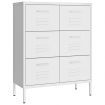 Drawer Cabinet White 80x35x101.5 cm Steel