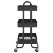 3-Tier Trolley Black 43x34x79 cm Steel