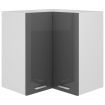 Hanging Corner Cabinet High Gloss Grey 57x57x60 cm Engineered Wood