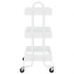 3-Tier Trolley White 43x34x79 cm Steel