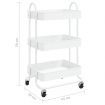 3-Tier Trolley White 43x34x79 cm Steel