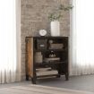 Storage Cabinet Rustic Brown 72x36x82 cm Metal and MDF