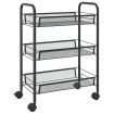 3-Tier Kitchen Trolley Black 46x26x64 cm Iron