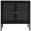 Sideboard Black 70x35x70 cm Steel and Glass