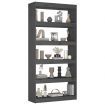 Book Cabinet/Room Divider Grey 80x30x167.4 cm Solid Wood Pine