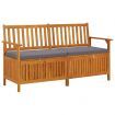 Storage Bench with Cushion 148 cm Solid Wood Acacia