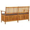 Storage Bench with Cushion 148 cm Solid Wood Acacia