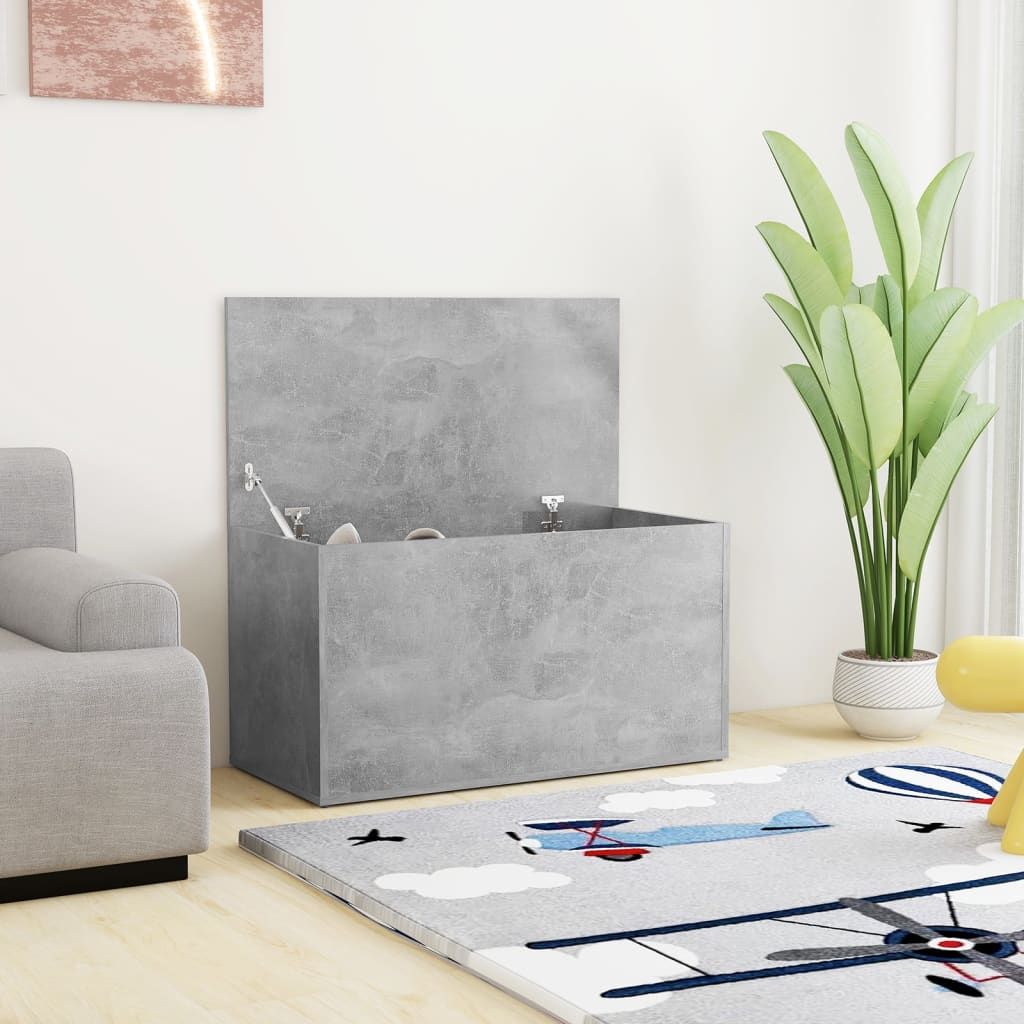 Storage Chest Concrete Grey 84x42x46 cm Engineered Wood