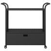 Bar Cart with Drawer Black 100x45x97 cm Poly Rattan