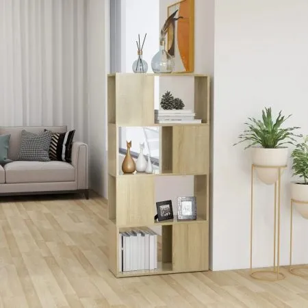 Book Cabinet Room Divider Sonoma Oak 60x24x124.5 cm Engineered Wood
