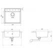 Kitchen Sink with Overflow Hole Black Granite