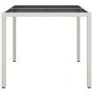 Garden Table 90x90x75 cm Tempered Glass and Poly Rattan White