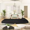 2-Seater Sofa Bed with Two Pillows Black Fabric