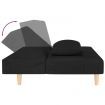 2-Seater Sofa Bed with Two Pillows Black Fabric