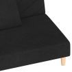 2-Seater Sofa Bed with Two Pillows Black Fabric