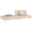 2-Seater Sofa Bed with Two Pillows Cream Fabric