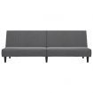 2-Seater Sofa Bed Dark Grey Velvet