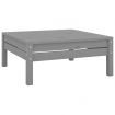 Garden Footstool Grey Solid Pinewood