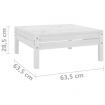 Garden Footstool White Solid Pinewood