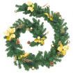 Christmas Garland with LED Lights Green 2.7 m PVC