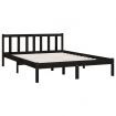 Bed Frame Black Solid Wood Pine 153x203 cm Queen Size