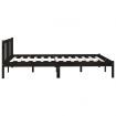 Bed Frame Black Solid Wood Pine 153x203 cm Queen Size