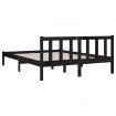 Bed Frame Black Solid Wood Pine 153x203 cm Queen Size