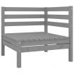 4 Piece Garden Lounge Set Grey Solid Wood Pine