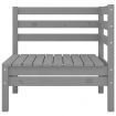 4 Piece Garden Lounge Set Grey Solid Wood Pine