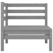 4 Piece Garden Lounge Set Grey Solid Wood Pine
