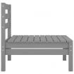 4 Piece Garden Lounge Set Grey Solid Wood Pine